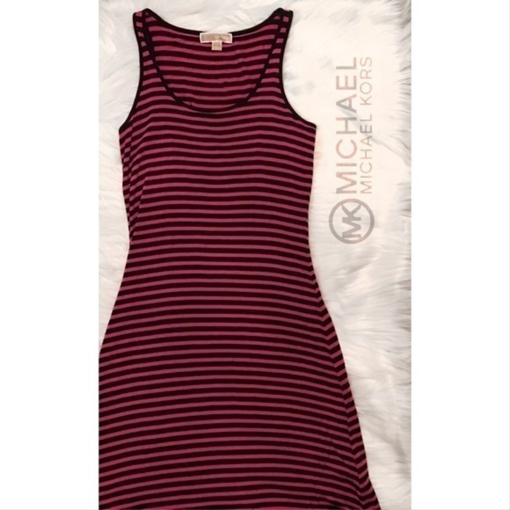 Michael Kors striped asymmetrical maxi dress